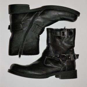 Natha Black Moto Motorcycle Biker Boots Men's Size 9 fits women’s 11